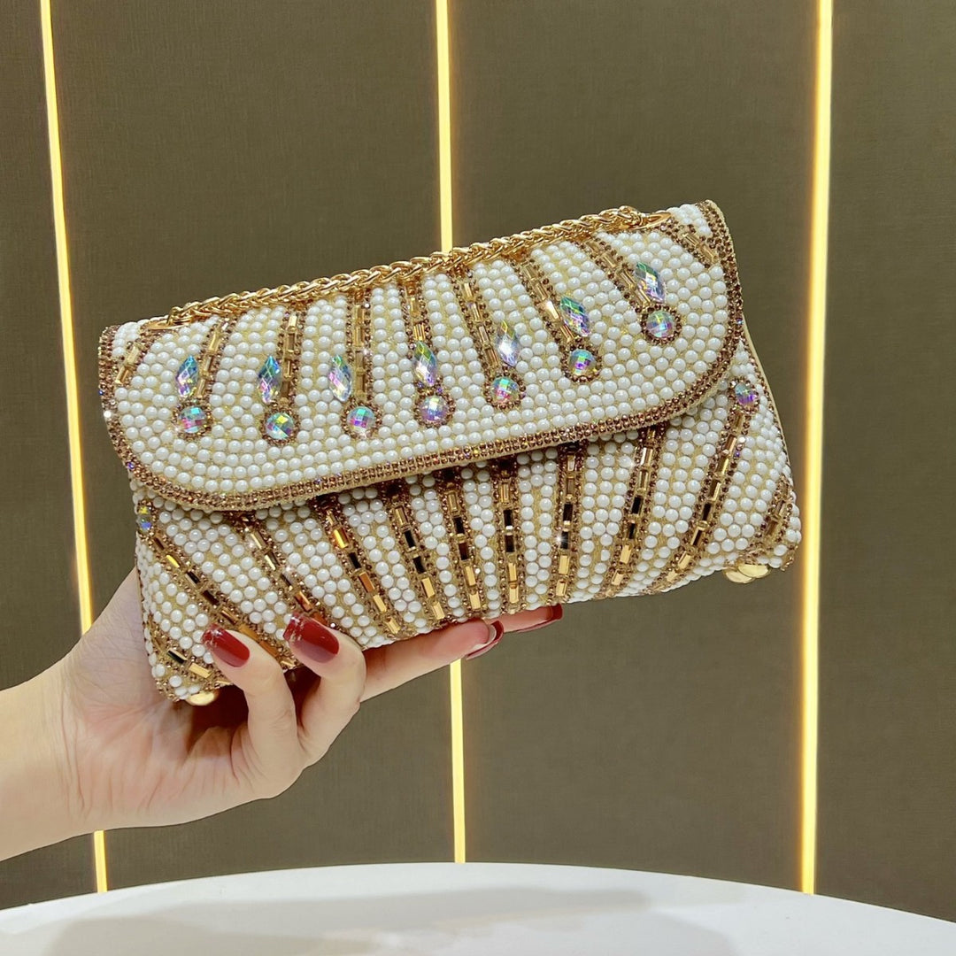 Pearl and Crystal Evening Clutch