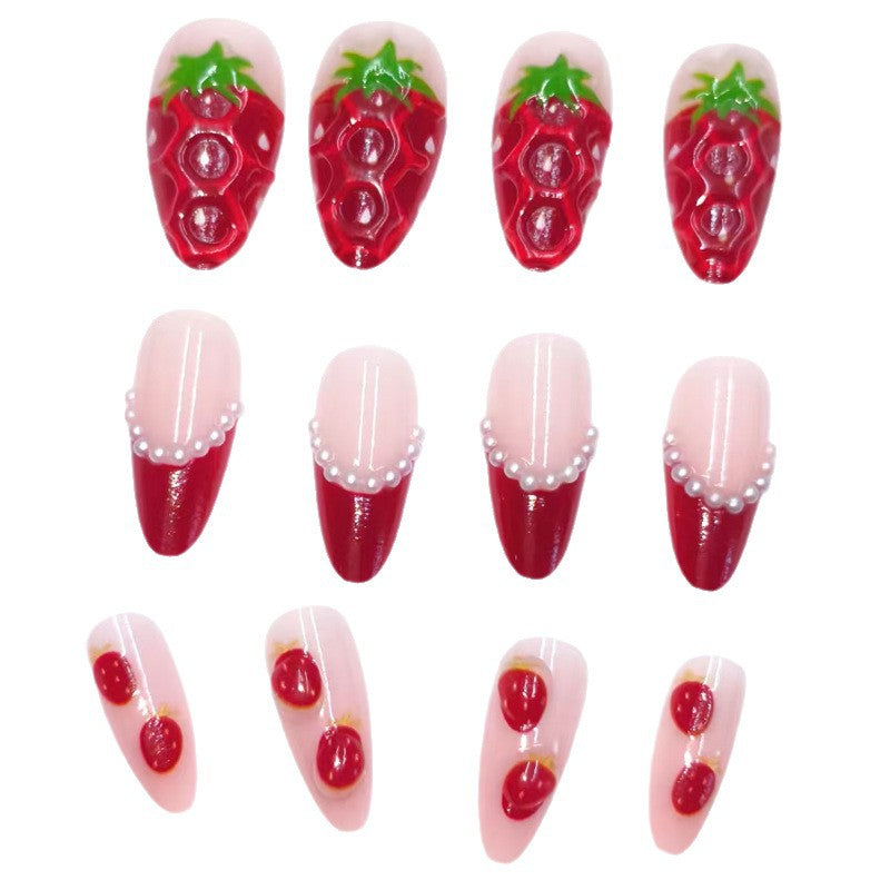 Artistic Nail Tips with Strawberry Design Kalsten