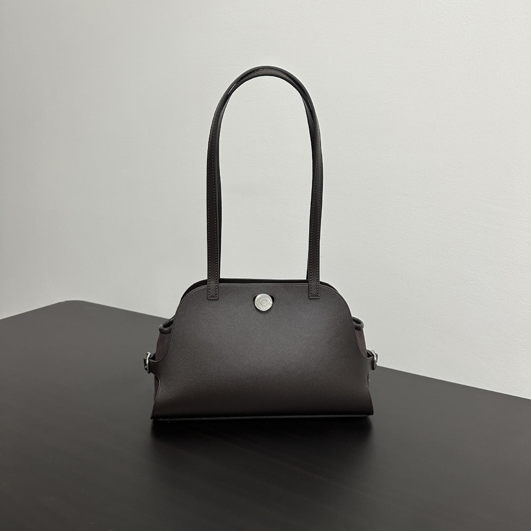 Structured Dome Tote with Long Double Shoulder Straps
