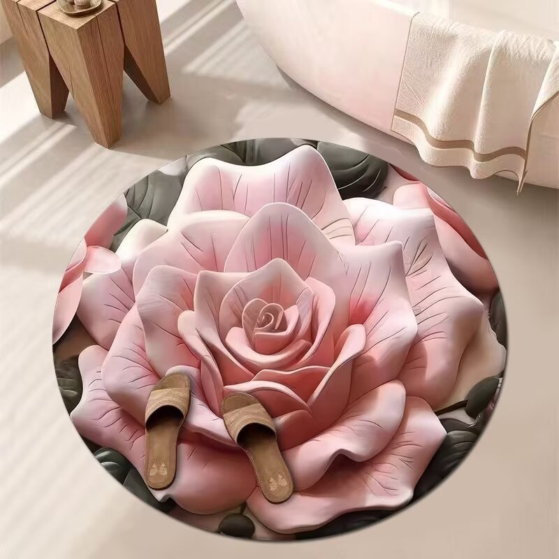 Artistic Floral Bath Mat