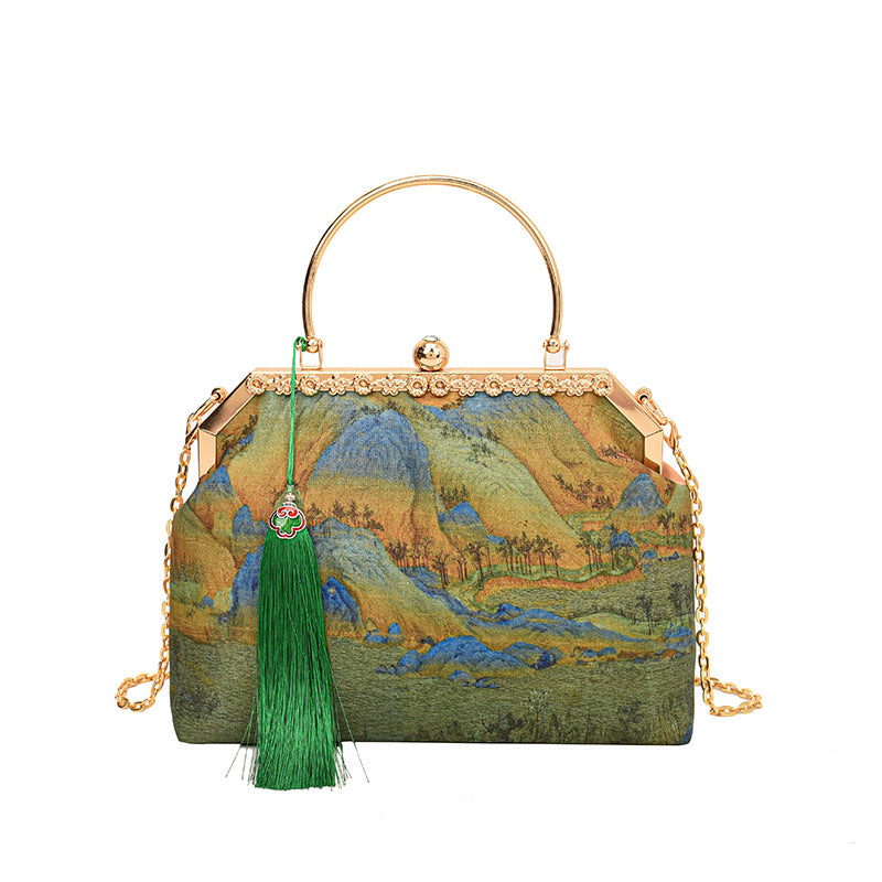 Vintage Art-Inspired Handbag