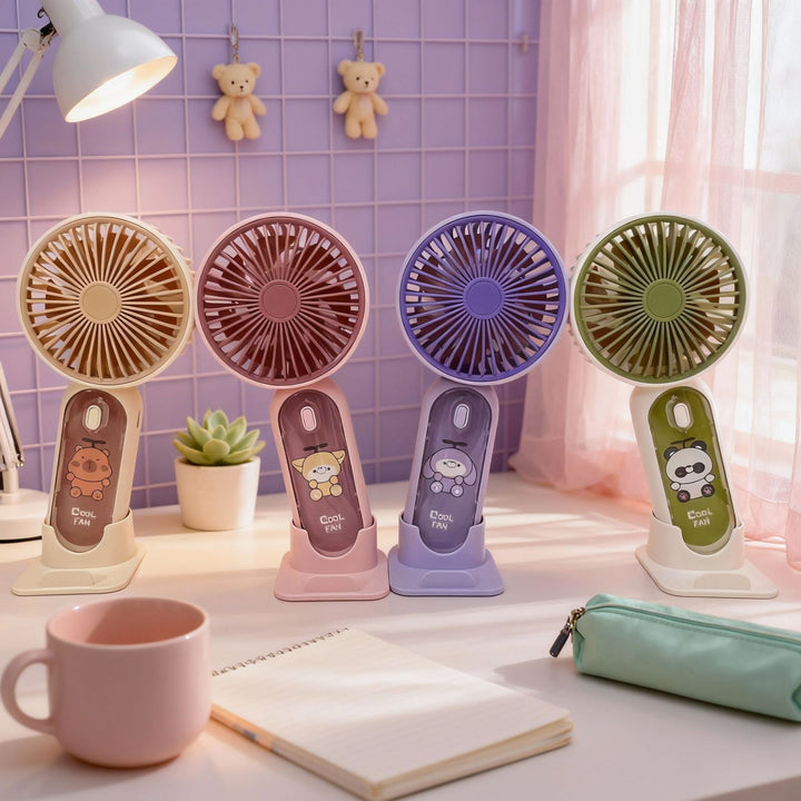 Women's Portable Hand Fan with Flexible Tilt Function and USB Charger Kalsten