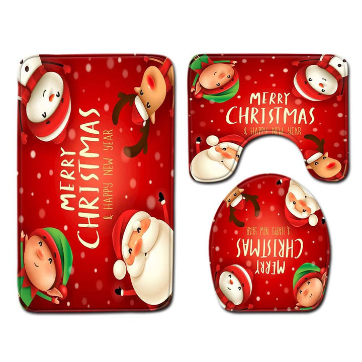 Christmas-Themed Bathroom Mat Set