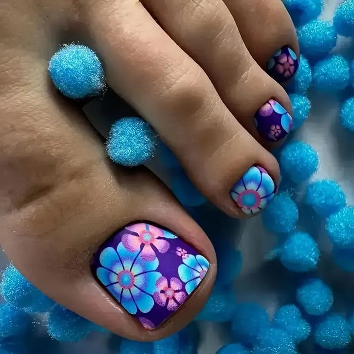 Floral Design Pedicure Nail Art Enhancements Kalsten