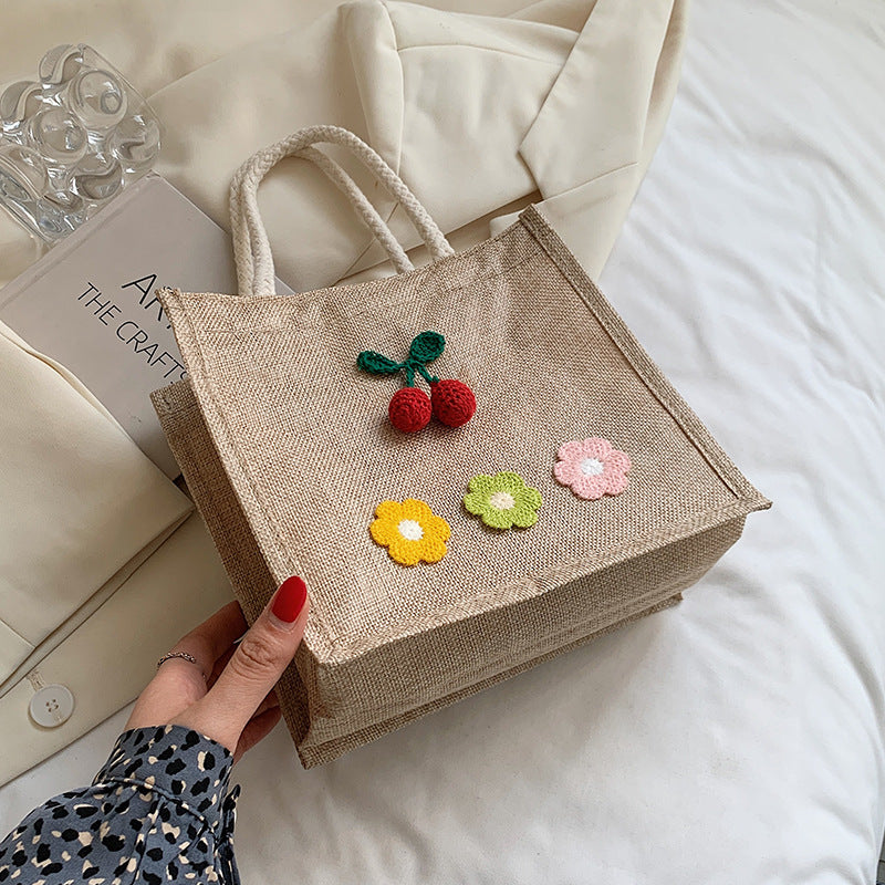 Decorative Floral Accent Handbag