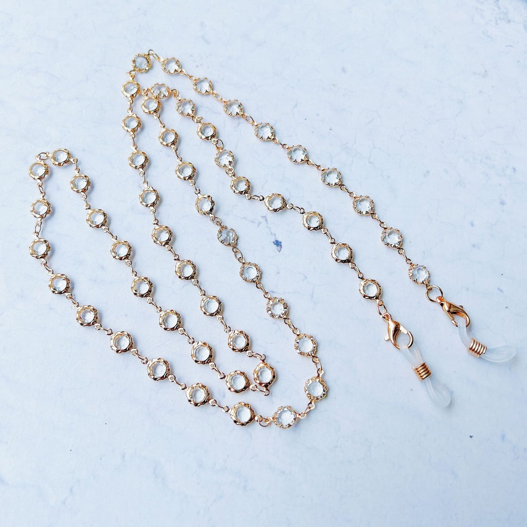 Elegant Black Gemstone Eyewear Chain Kalsten