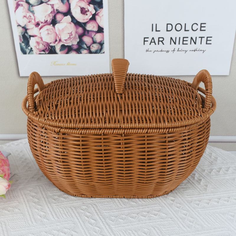 Handwoven Wicker Storage Basket Kalsten