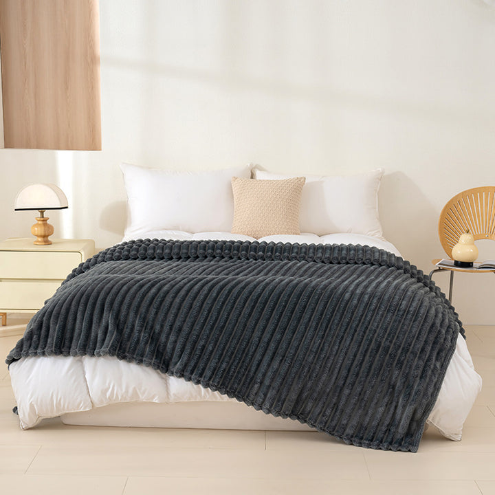 Textured Plush Throw Blanket Kalsten