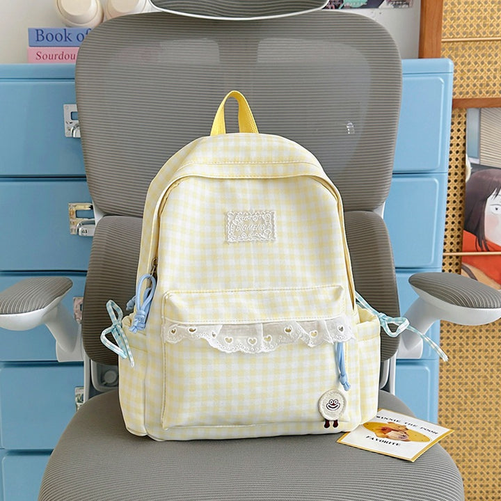 Cute Gingham Print Backpack Kalsten