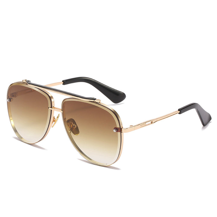 Women's Oversized Pilot Sunglasses with Adjustable Nose Pads and High-Quality Metal Frame Kalsten