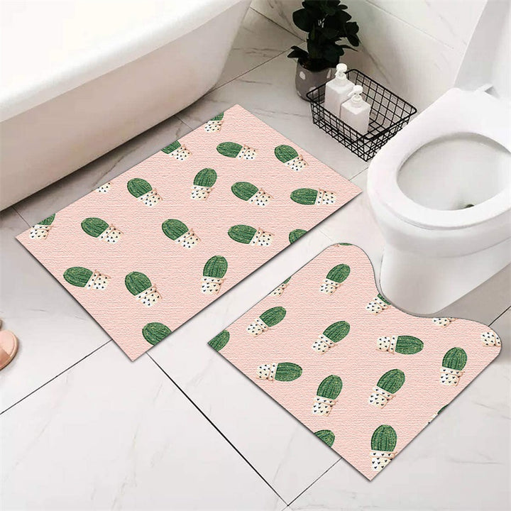 Festive Holiday-Themed Bathroom Mat Set