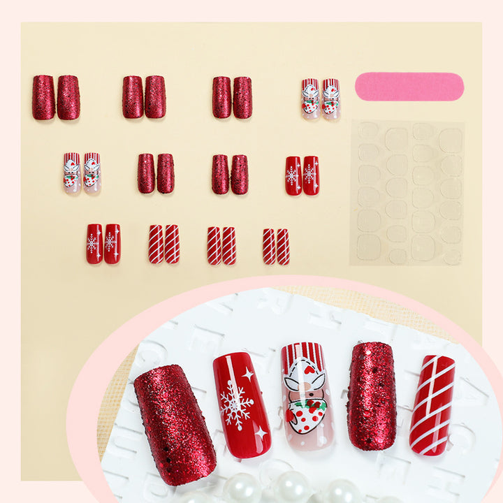Holiday-Themed Press-On Nail Art Set Kalsten
