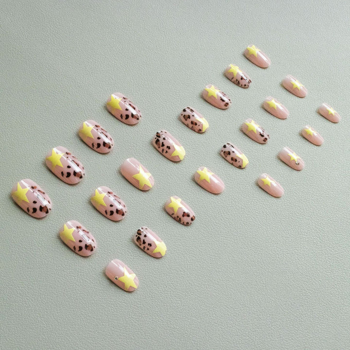Trendy Animal Print and Star Nail Art Set