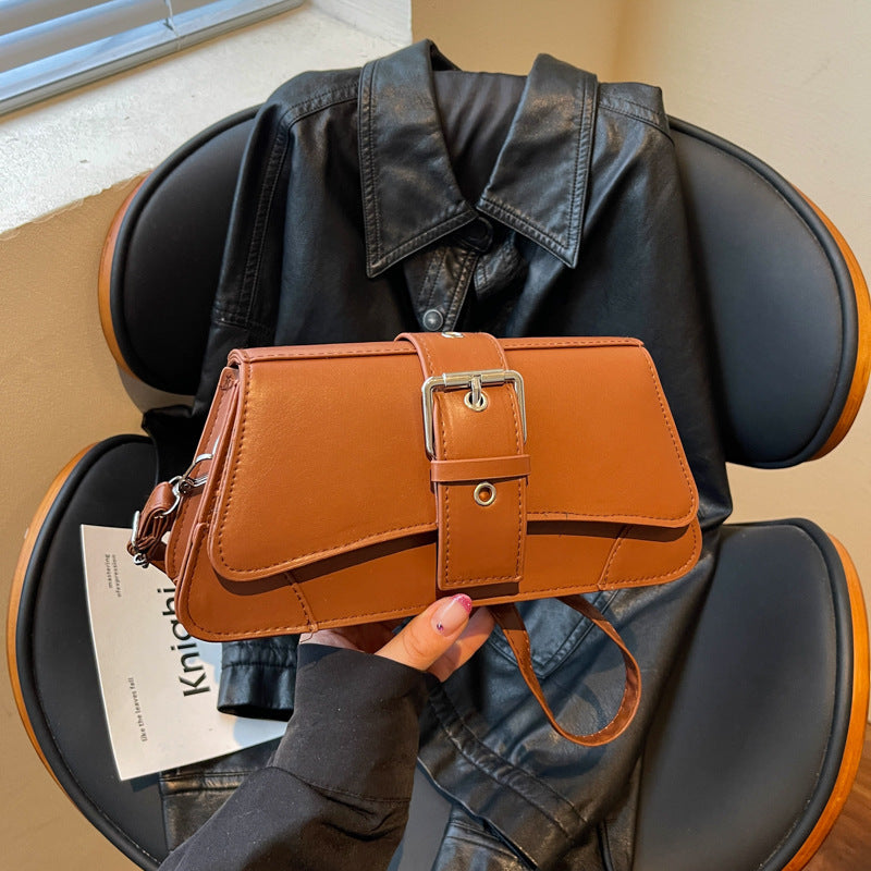 Elegant Buckle-Accented Handbag