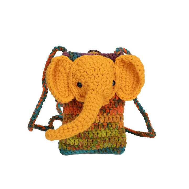 Elephant-Themed Crochet Mini Bag