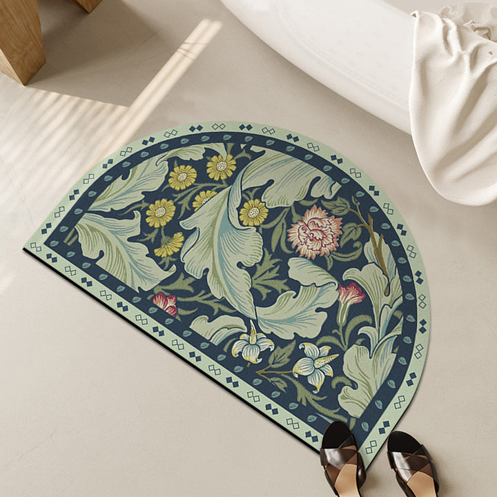 Elegant Floral Design Area Mat for Home