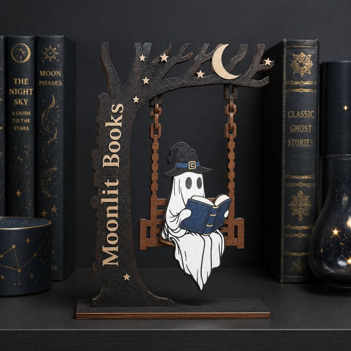 Whimsical Halloween Ghost and Cat Decoration Kalsten