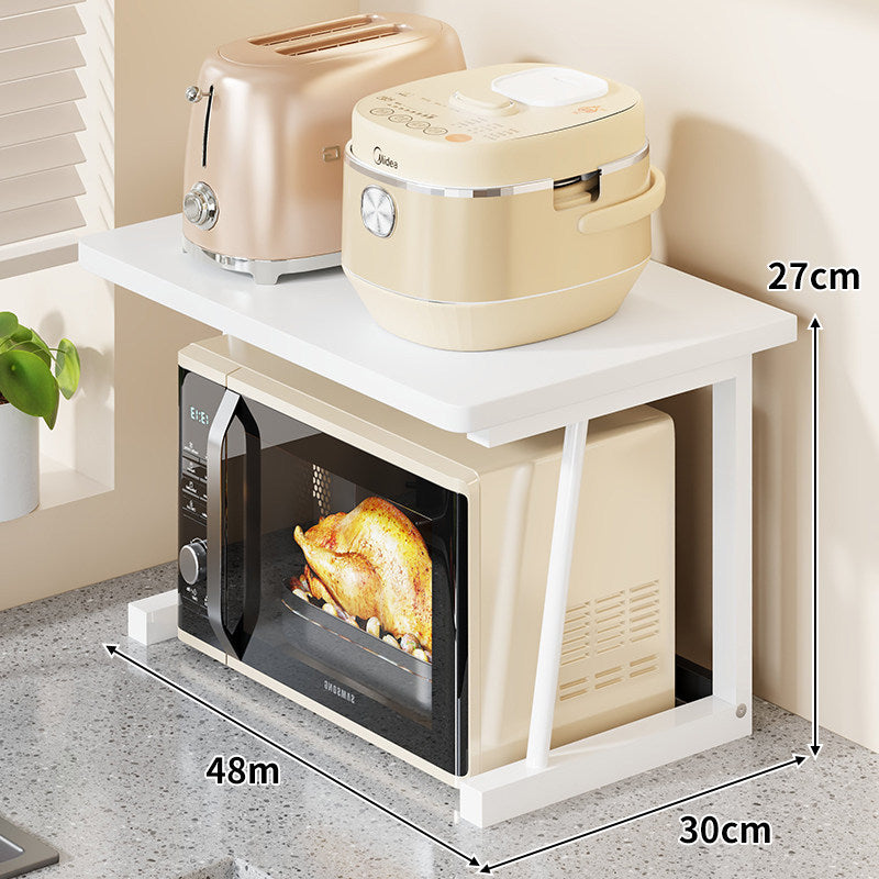Two-Tier Compact Countertop Appliance Stand Elevated Shelf for Microwave and Small Kitchen Appliances
