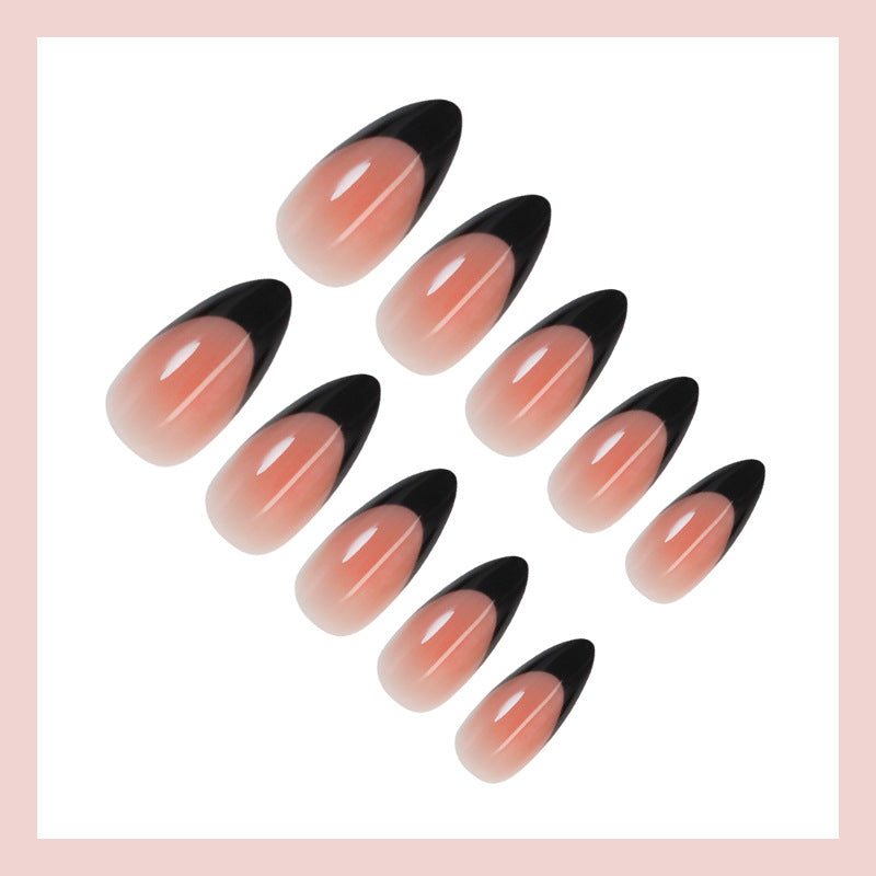 Acrylic nail set with elegant French tip and shimmering accents Kalsten