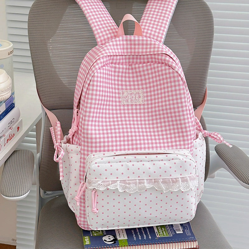 Stylish Gingham Pattern Backpack Kalsten