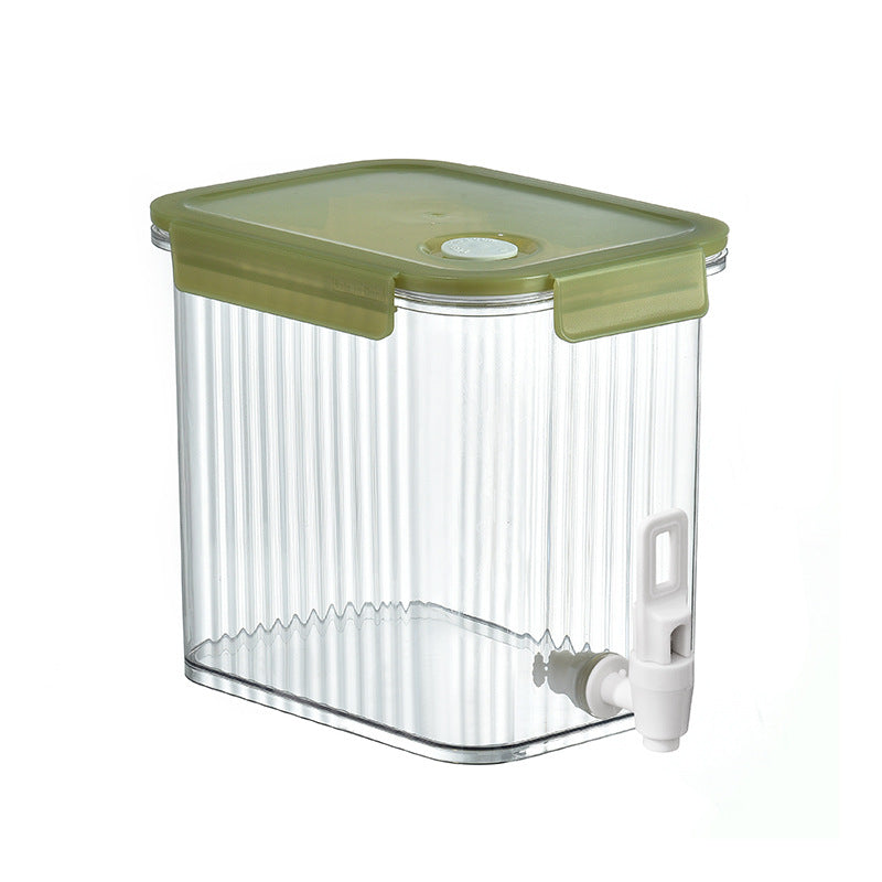 Transparent drink dispenser with spout and airtight snap lid