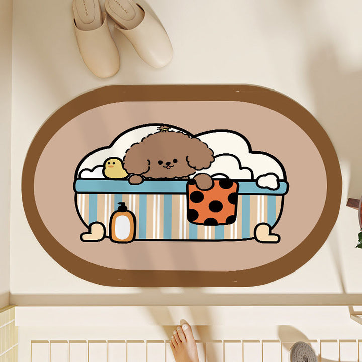 Cute Cartoon Dog Bath Mat Kalsten