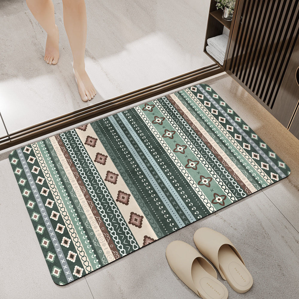 Stylish Geometric Pattern Bathroom Mat Kalsten