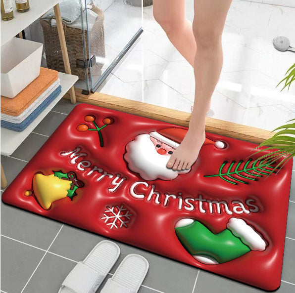 Cute Holiday-Themed Bath Mat for Bathroom Decor