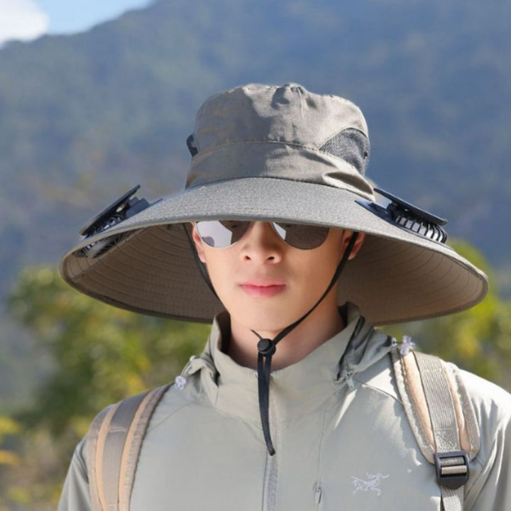 tactical fishing hat with wide brim, mesh ventilation and adjustable chin strap Kalsten