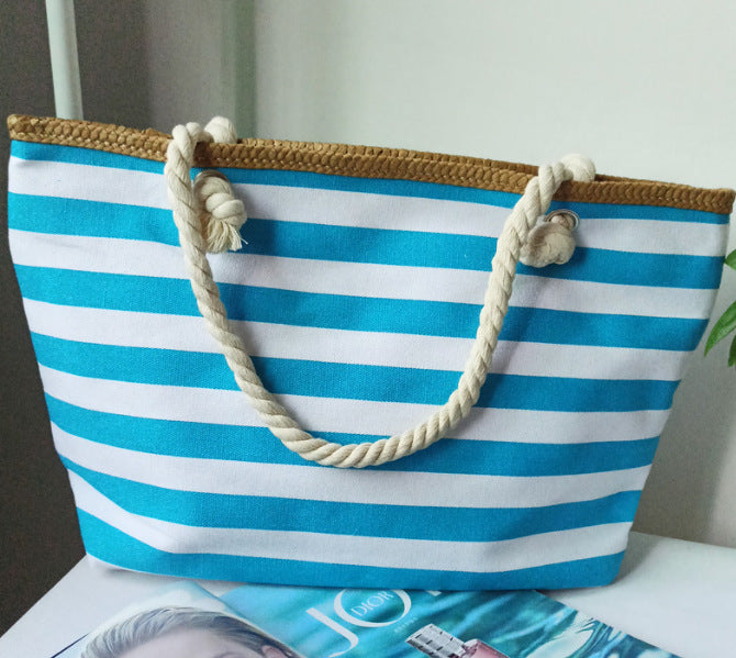 Large beach bag with maritime stripes Kalsten