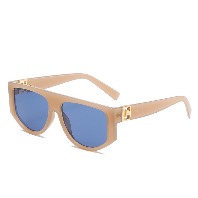 Oversized Shield Sunglasses with Metallic Accents Kalsten