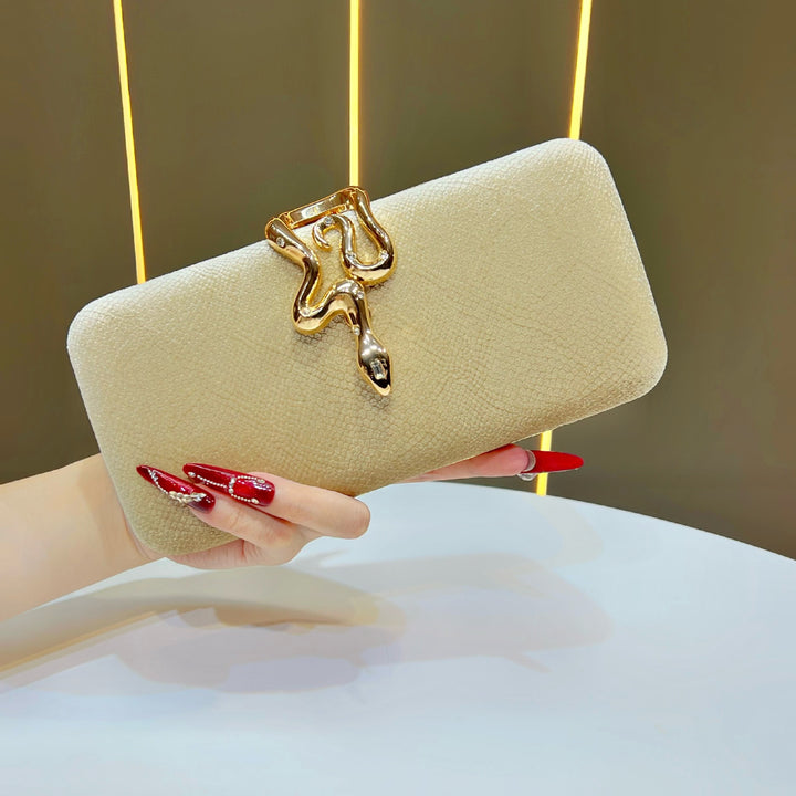 Elegant Snake-Design Evening Clutch