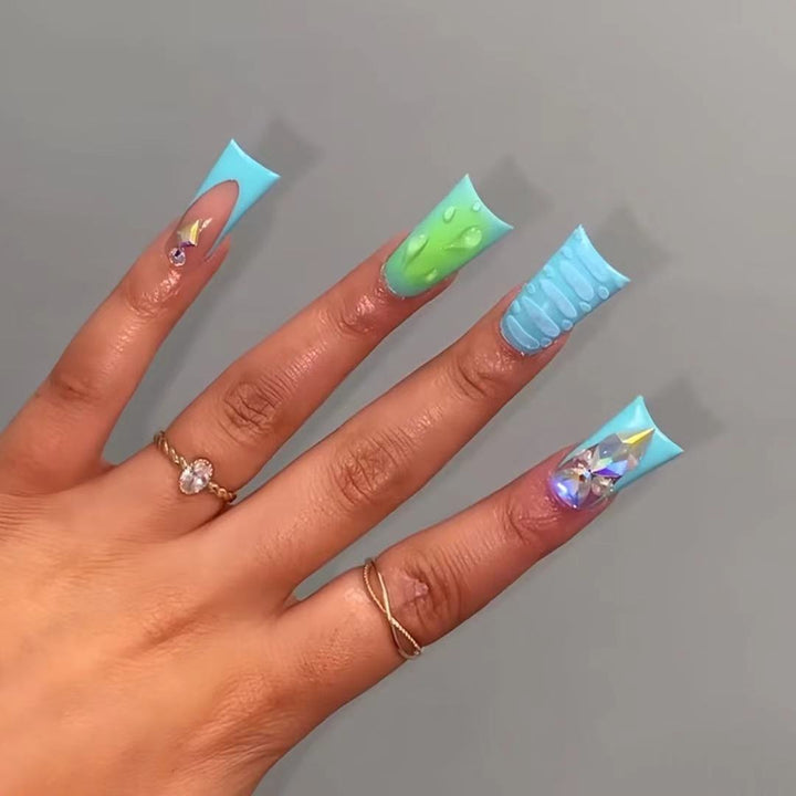 Decorative Long Acrylic Nail Enhancements Kalsten