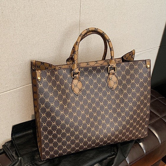 Luxe Logo-Printed Tote Handbag