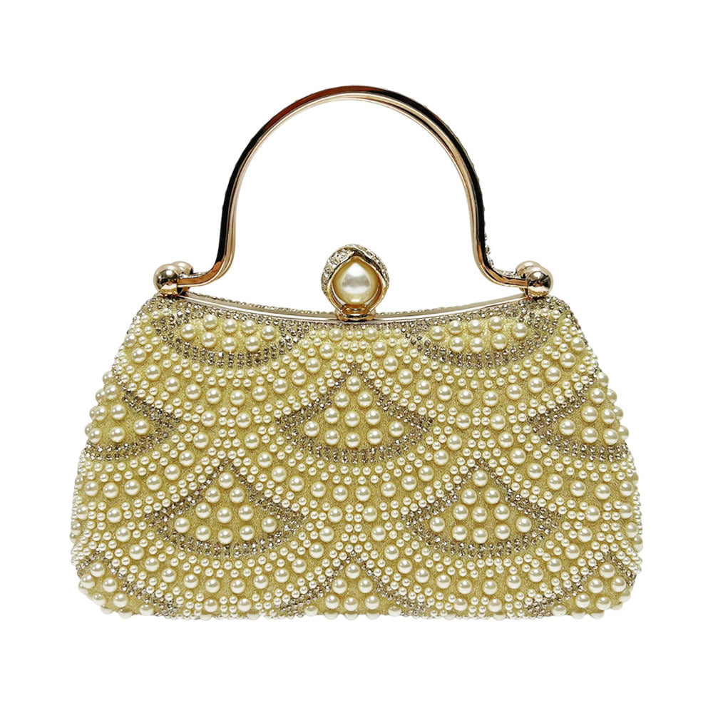 Vintage Pearl-Embellished Handbag