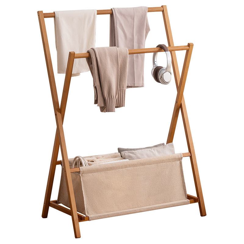 Designer laundry rack with foldable frame and practical shelf Kalsten