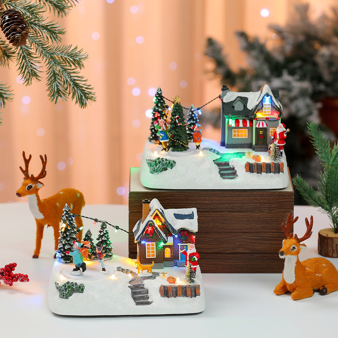 LED Illuminated Christmas Village Scene Decoration Kalsten