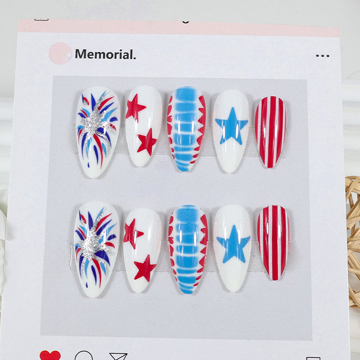 Nail set with creative star pattern and glamorous design Kalsten