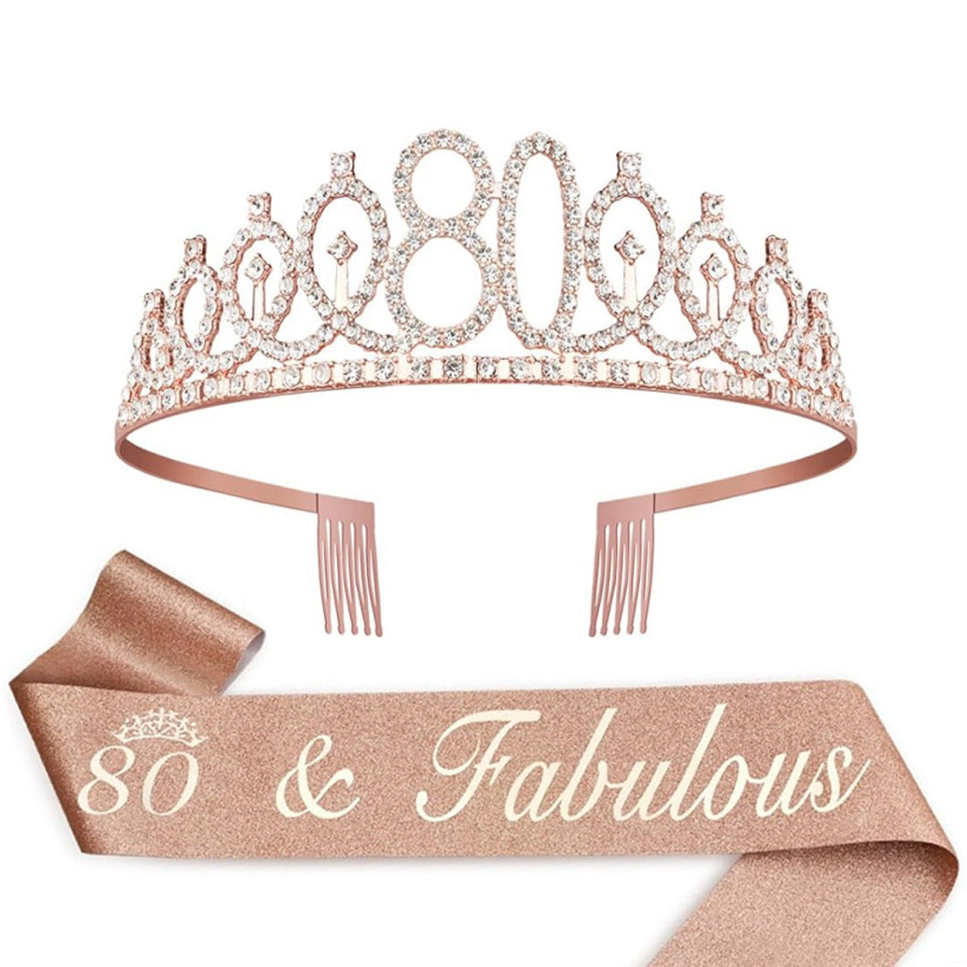 Ladies Crystal Princess Crown with 30 & Fabulous lettering Kalsten