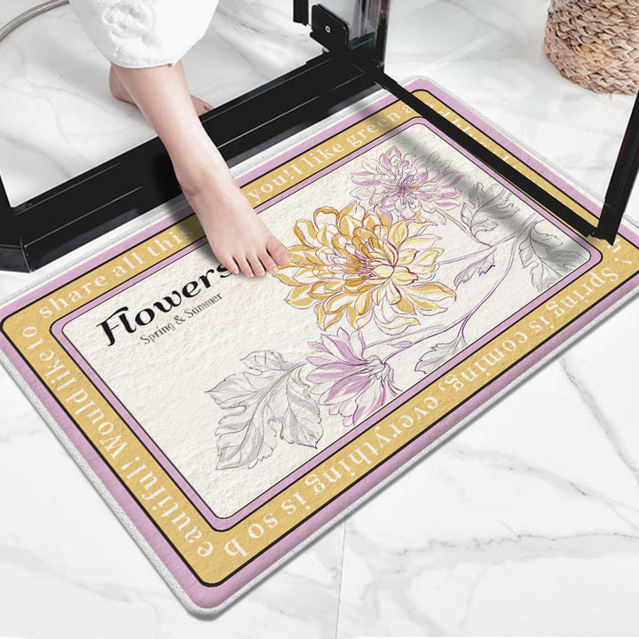 Floral Inspirational Welcome Mat