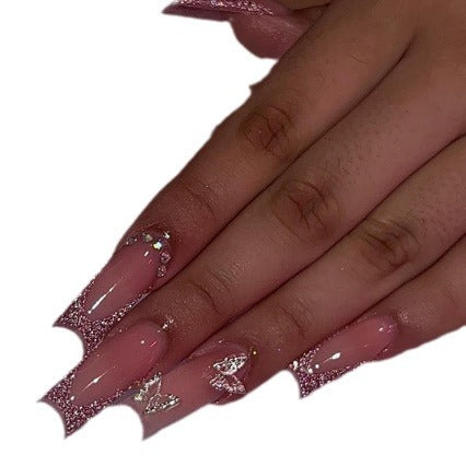 Glittery Stiletto Nail Extensions