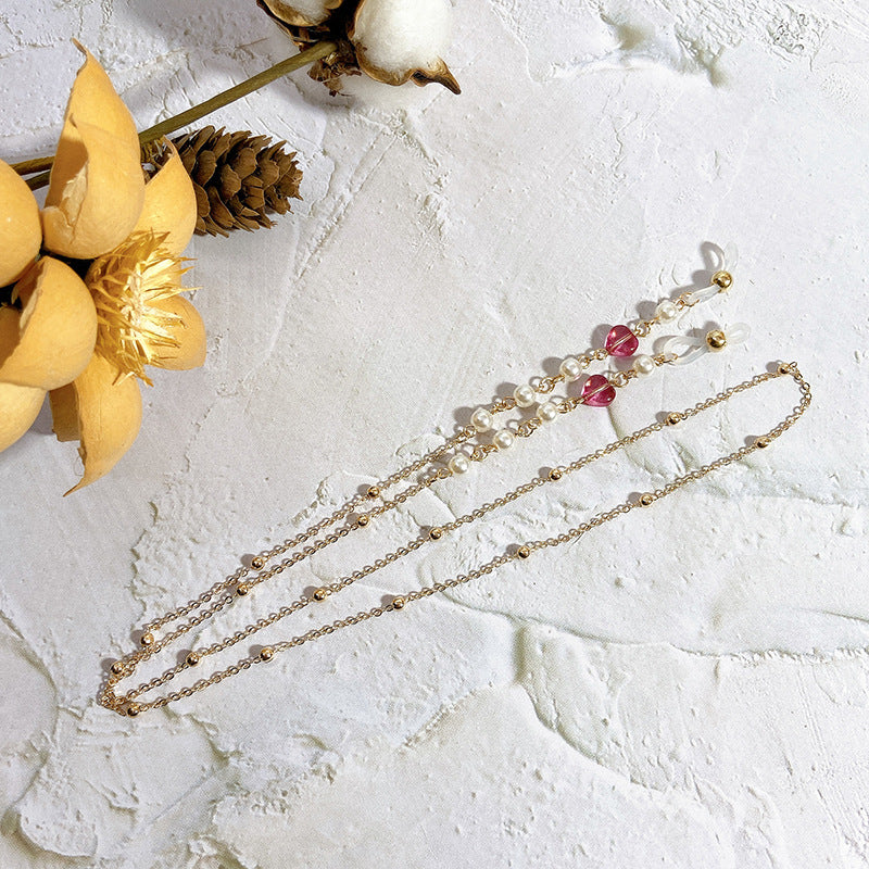 Delicate jewelry chain with pearls and crystals Kalsten