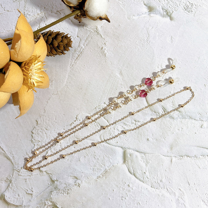 Delicate jewelry chain with pearls and crystals Kalsten