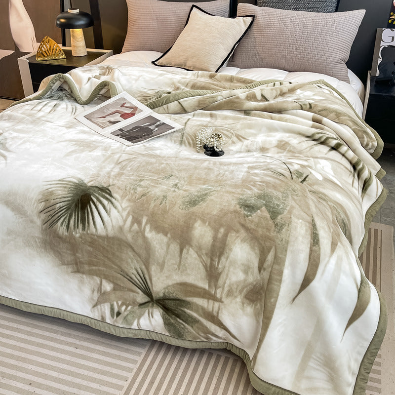 Floral Patterned Fleece Throw Blanket Kalsten
