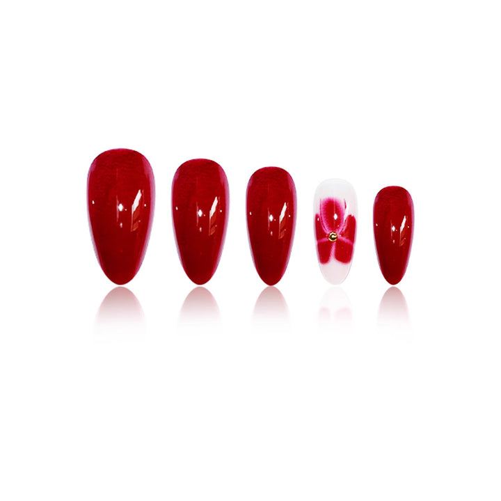 Elegant Floral Press-On Nail Art Kalsten