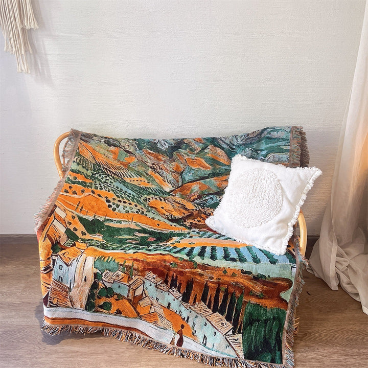 Artistic Handwoven Throw Blanket