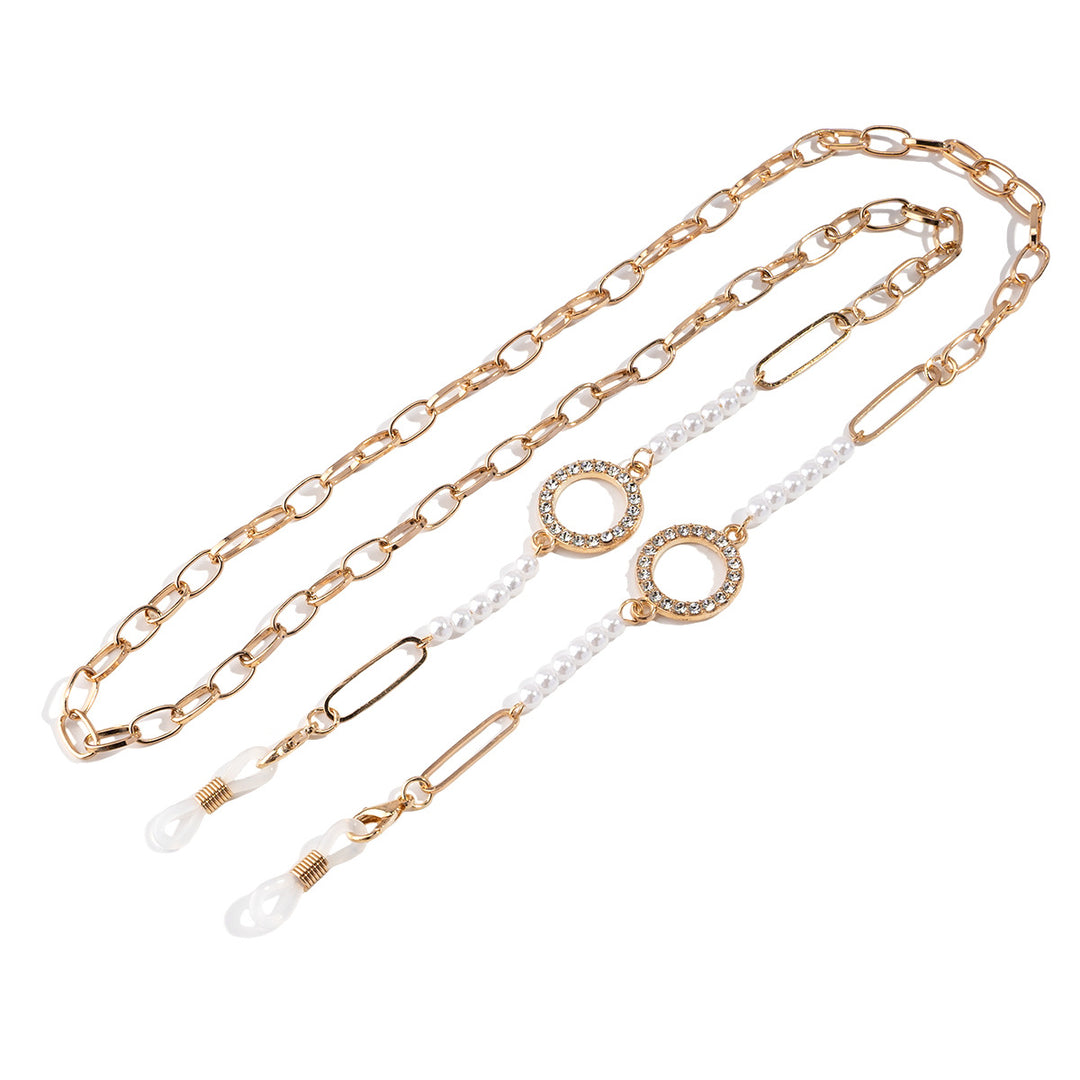 Glamorous Pearl-Embellished Eyewear Chain kalsten