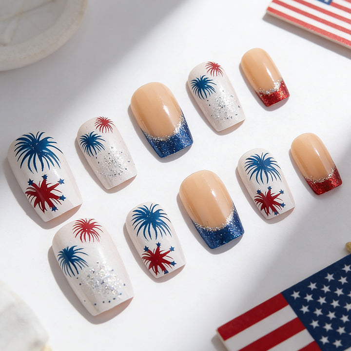 Festive Patriotic Press-On Nail Art Kalsten