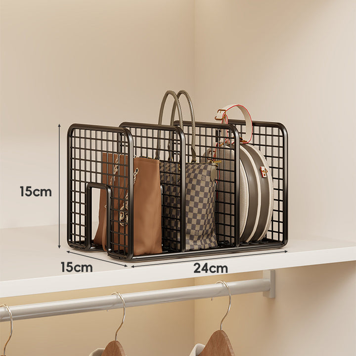 Adjustable Wire Mesh Shelf Divider and Handbag Organizer
