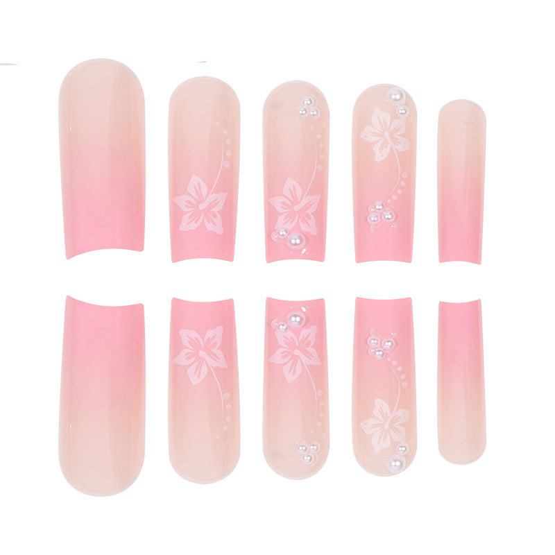 Elegant Floral Acrylic Press-On Nails Kalsten
